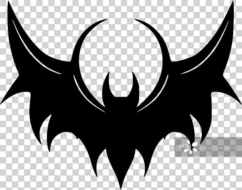 蝙蝠黑白线图标图片素材