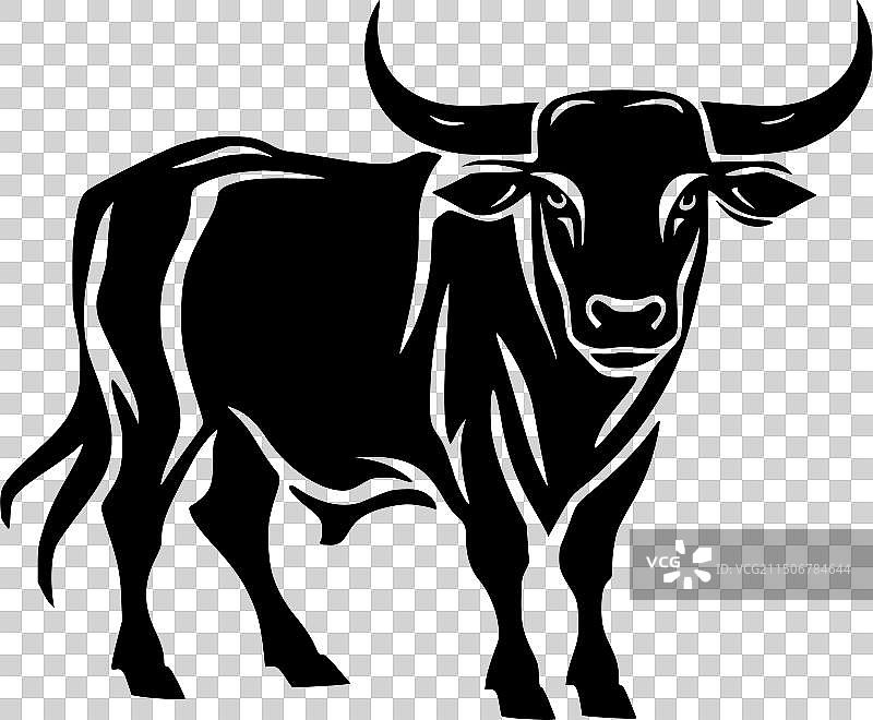 公牛极简扁平风标志图片素材