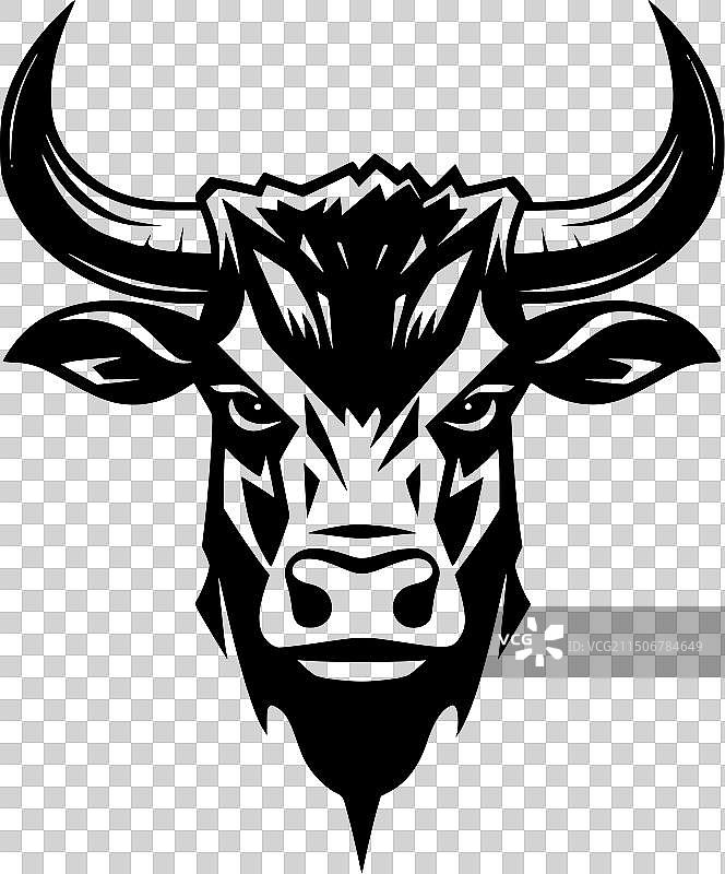 公牛极简剪影图片素材