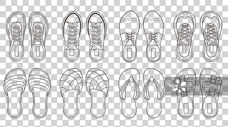 男士运动鞋系列轮廓图图片素材
