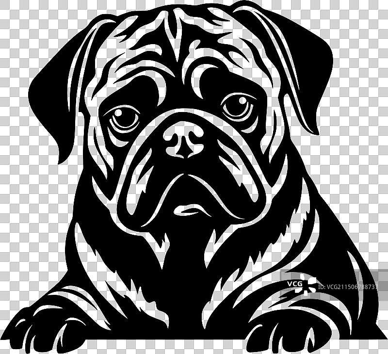 巴哥犬极简剪影图片素材