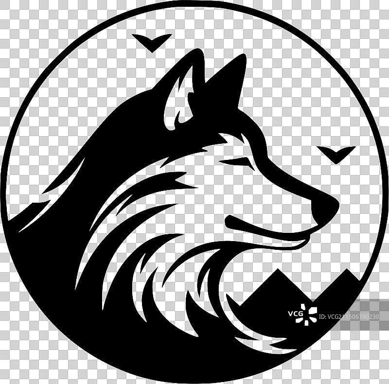 高品质狼标志，适用于T恤图片素材