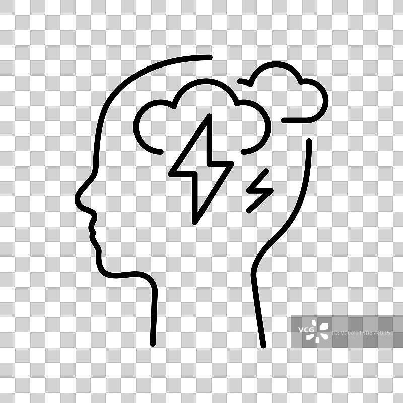 抑郁症黑色线条图标图片素材