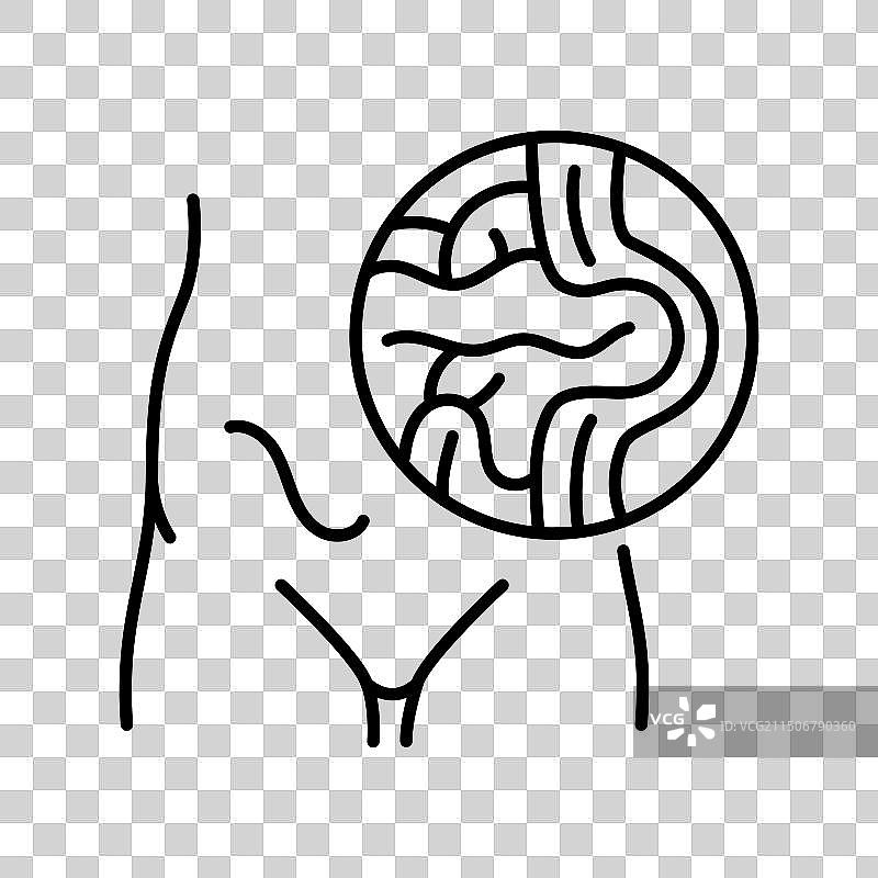 疝气黑色图标，人体疾病标志图片素材