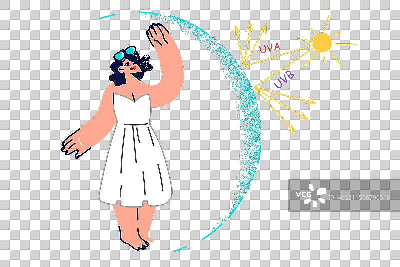 站在透明穹顶下的女人图片素材