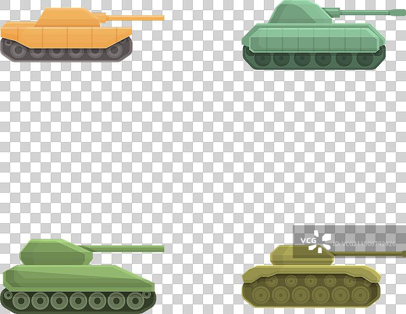 重型坦克卡通图标合集图片素材