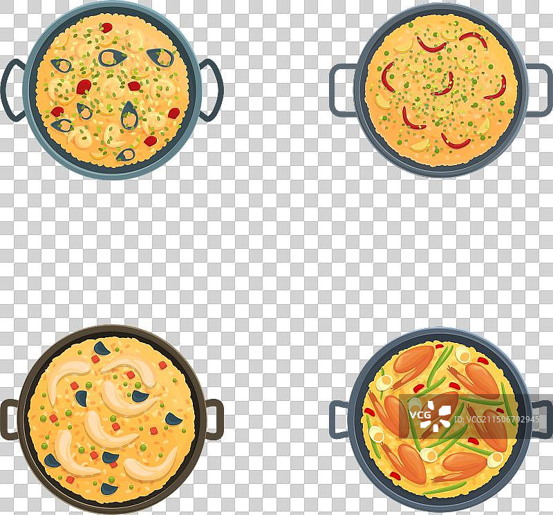 西班牙海鲜饭卡通图标图片素材