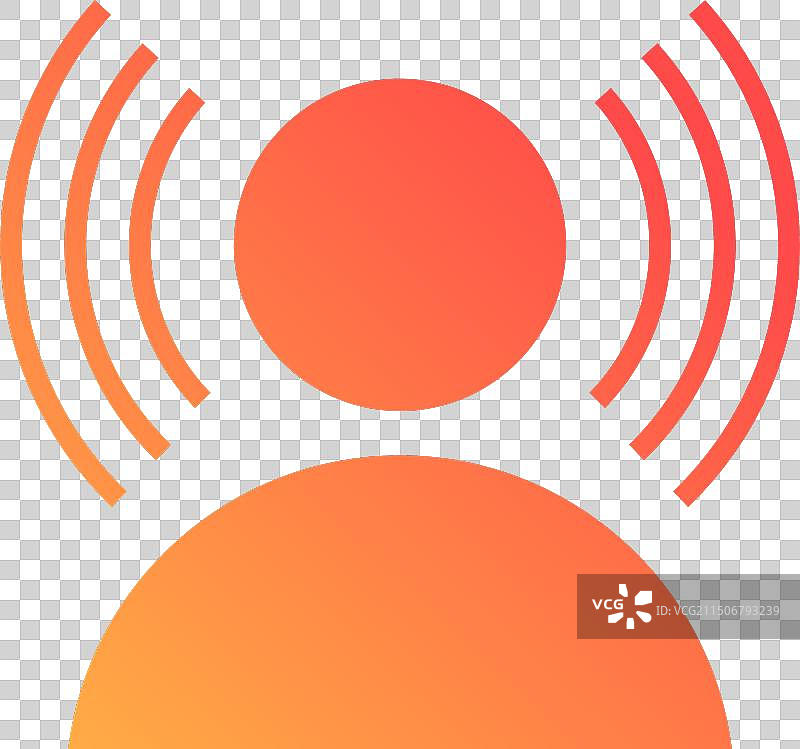 橙色用户图标信号波浪图片素材