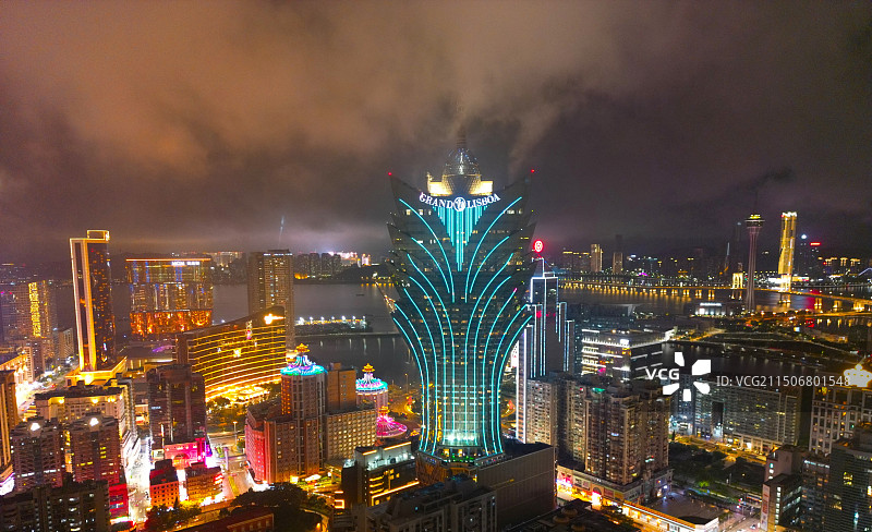 澳门新葡京酒店夜景图片素材