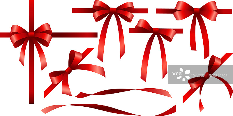 红色蝴蝶结和丝带图片素材