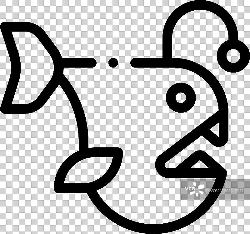 比目鱼图标线性设计图片素材