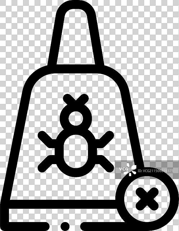 防跳蚤图标，纤细线性风格设计图片素材