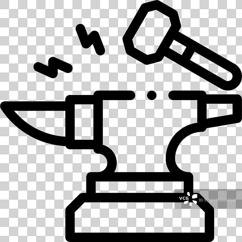 铁砧图标：纤细线性风格设计图片素材