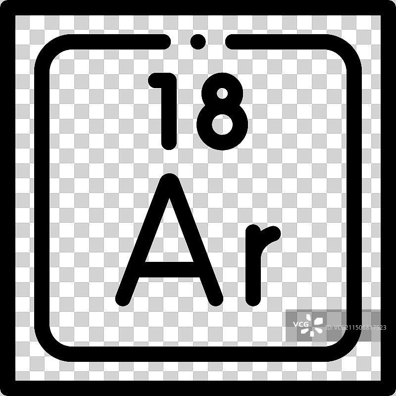 氩气图标线性设计图片素材