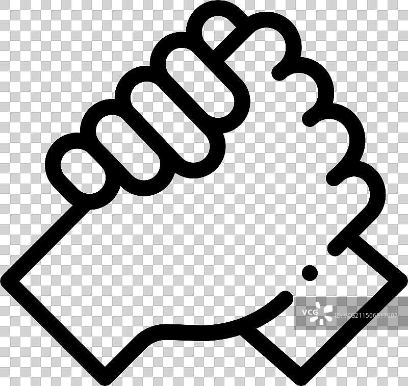 掰手腕图标线性设计图片素材