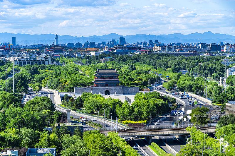 北京丰台区瞰中轴线城市风光图片素材
