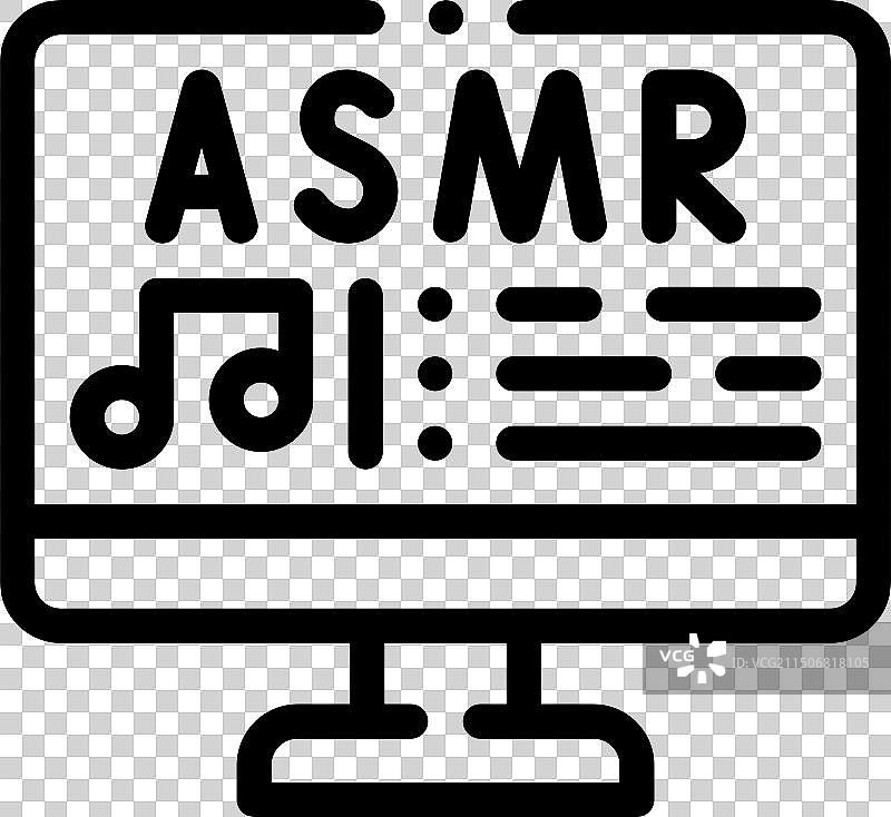 隔离的细线性风格的asmr图标设计图片素材