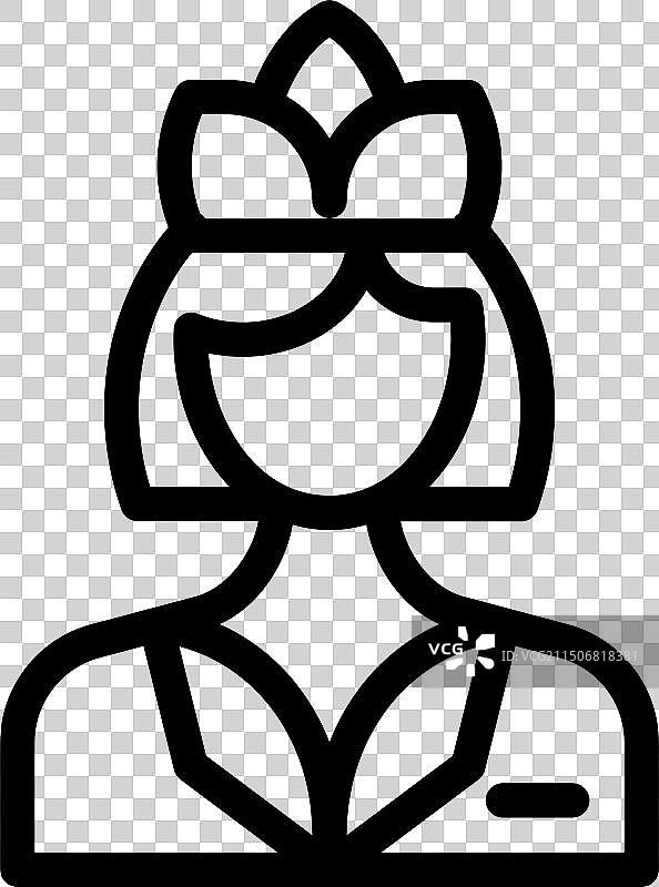 服务员图标纤细线性风格设计图片素材