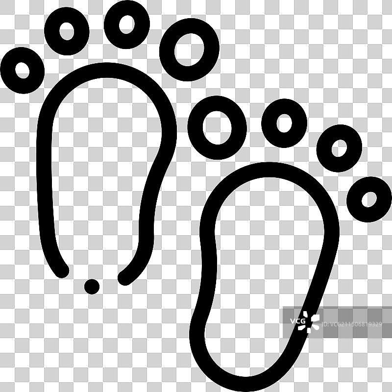 婴儿脚图标，纤细线性风格设计图片素材