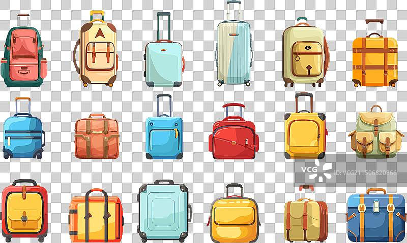 旅行行李箱和商务公文包图片素材