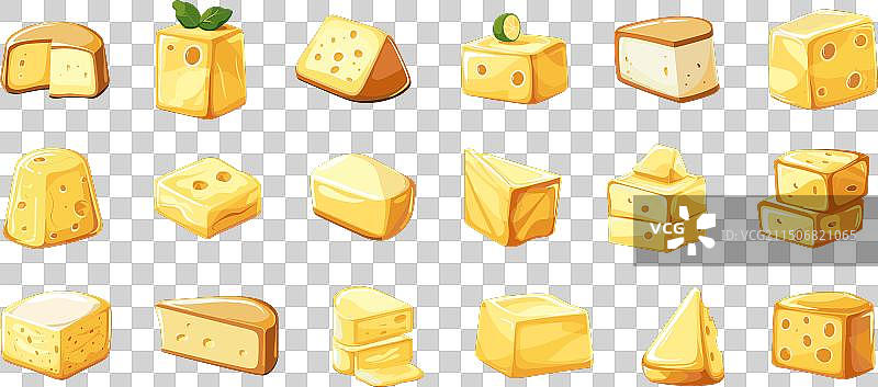 卡通黄油和奶酪片乳制品图片素材