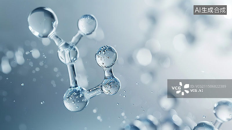 【AI数字艺术】白色背景水泡微观结构图片素材