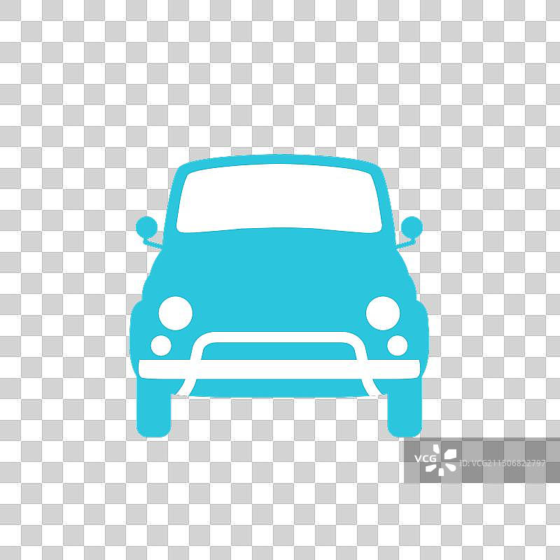 极简复古老爷车正面图（已隔离）图片素材