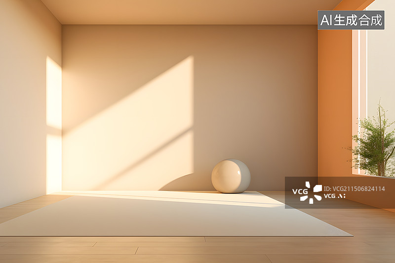 【AI数字艺术】瑜伽室背景图片素材
