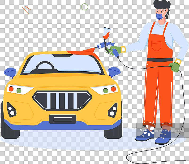 汽车维修人员扁平风格图片素材