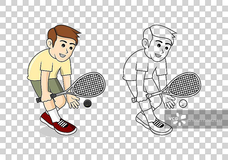 卡通壁球运动员设计图片素材