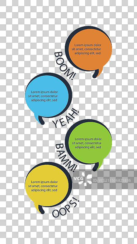 漫画风格四步信息图图片素材