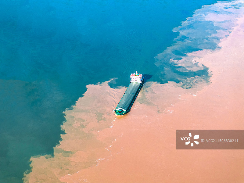 宜宾合江门金沙江岷江汇流奇景图片素材