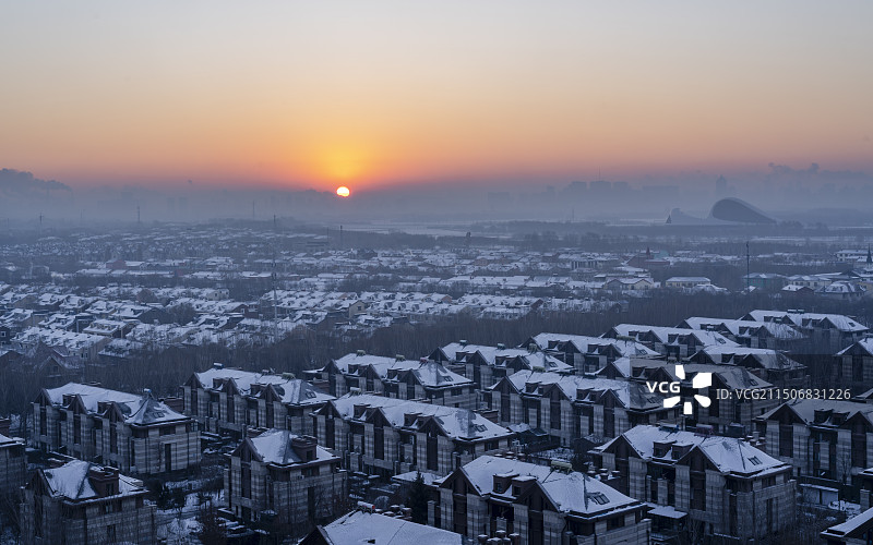 寒冬日出图片素材