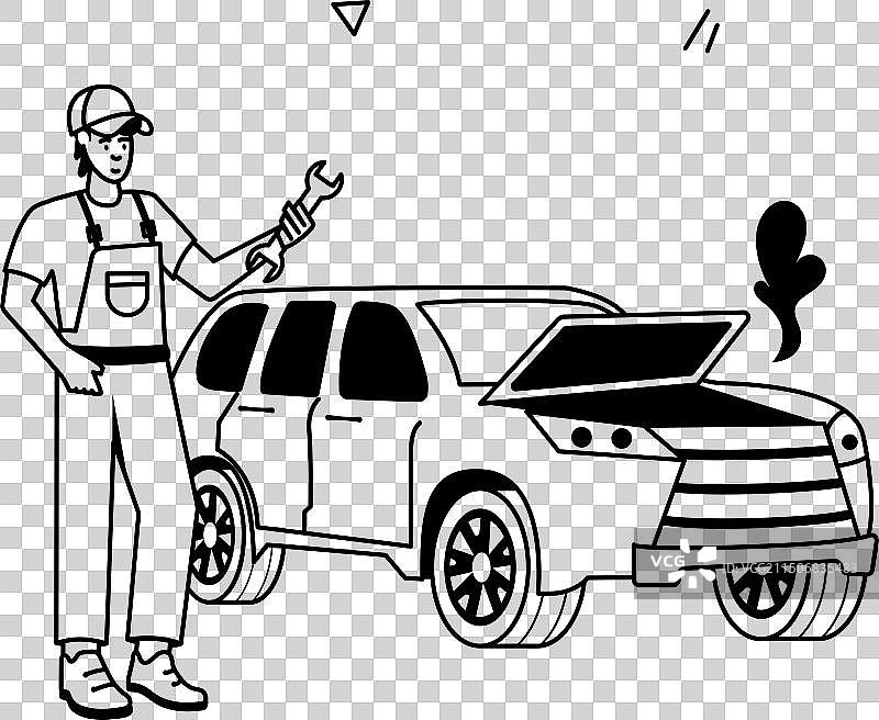 汽车服务（扁平风格）图片素材