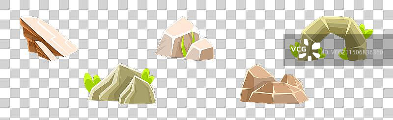 岩石山地崎岖地形游戏元素图片素材