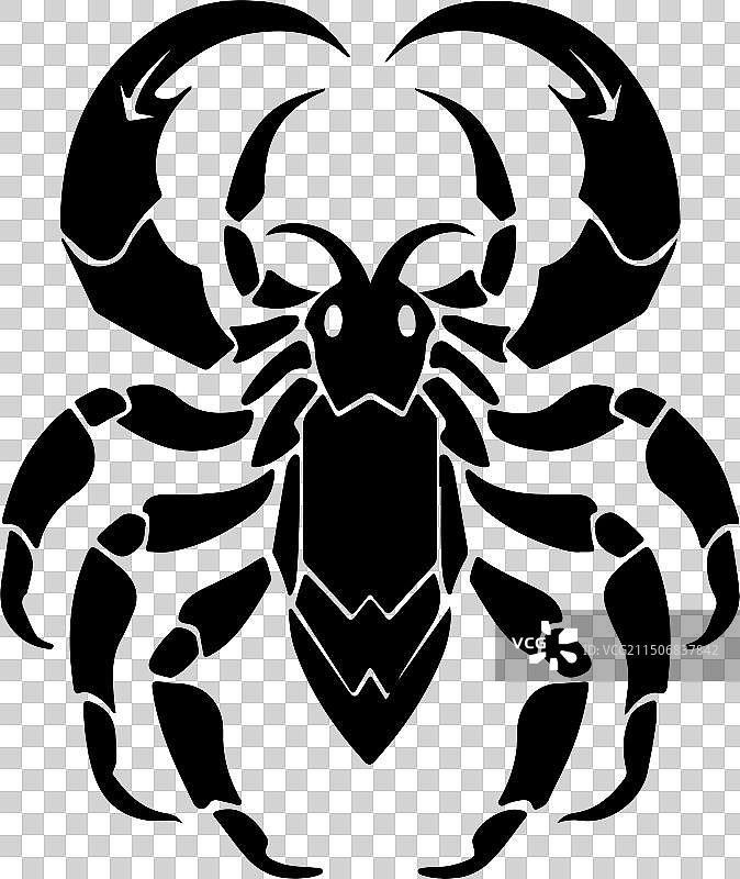 白色背景上的蝎子轮廓图片素材