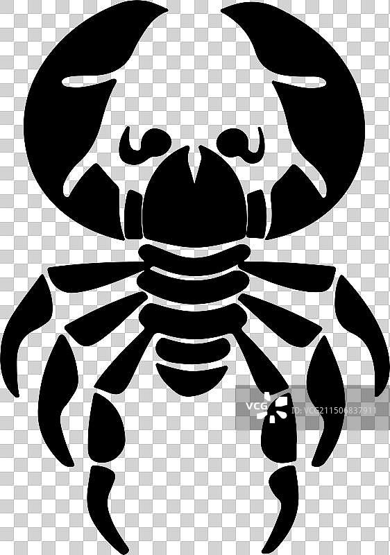 白色背景上的蝎子轮廓图片素材