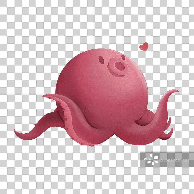 粉红色的小章鱼图片素材