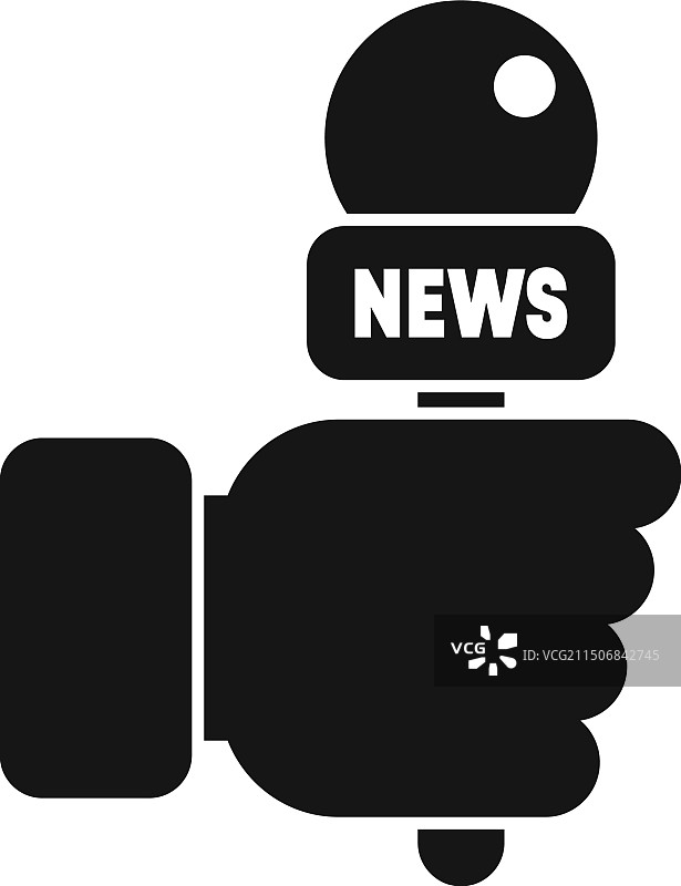 记者手持新闻麦克风图标图片素材