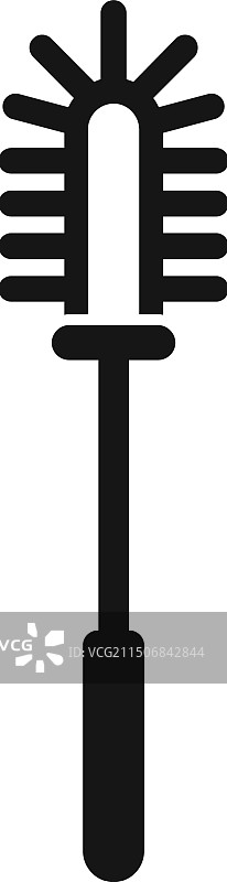 黑色马桶刷清洁工具图标图片素材