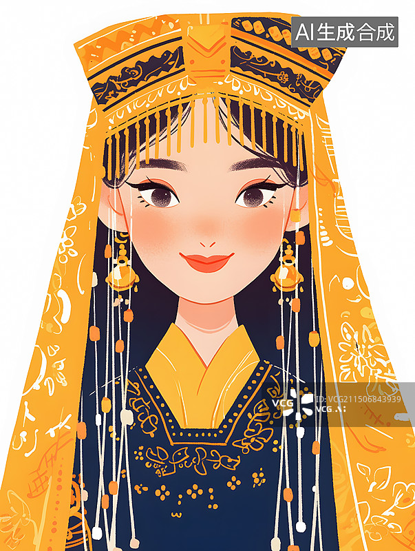 【AI数字艺术】中国56个少数民族之一：乌孜别克族图片素材