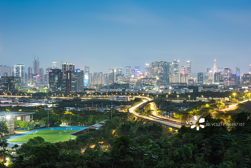 深圳南山区繁华夜景图片素材
