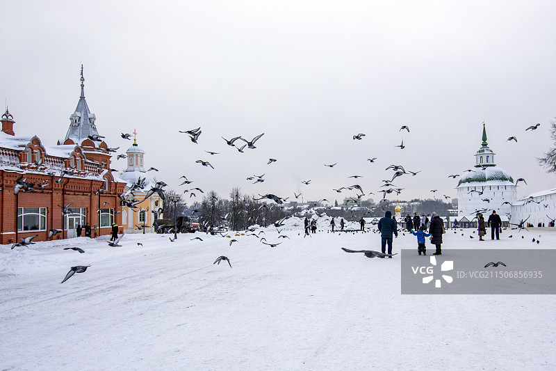 冬季的谢尔盖耶夫镇：属于莫斯科的卫星城，也是俄罗斯黄金旅游金环三镇的城市之一，距离莫斯科70余公里。图片素材