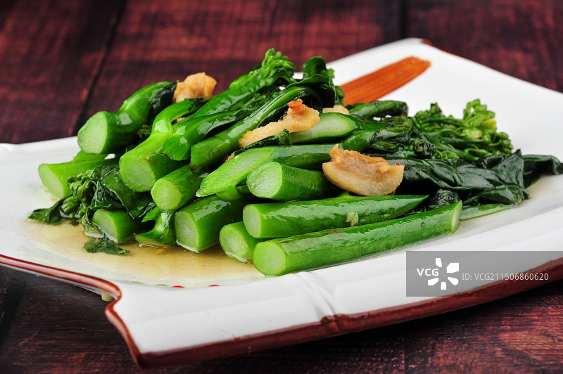 猪油渣炒芥兰图片素材