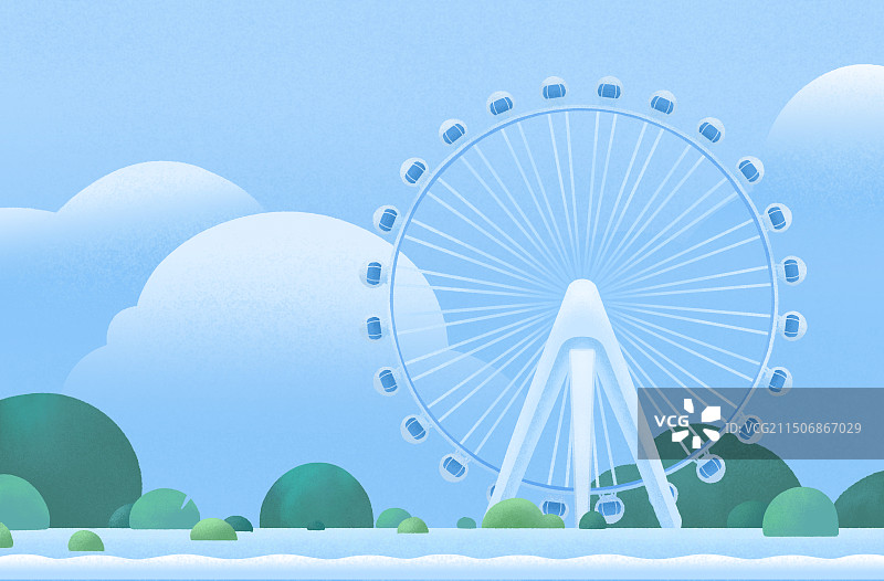 海边公园的摩天轮图片素材