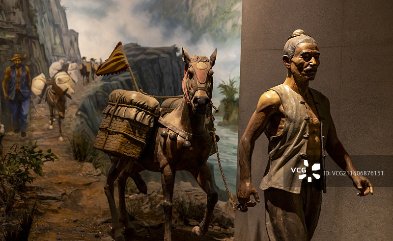 茶马古道驼队雕塑 云南省博物馆图片素材