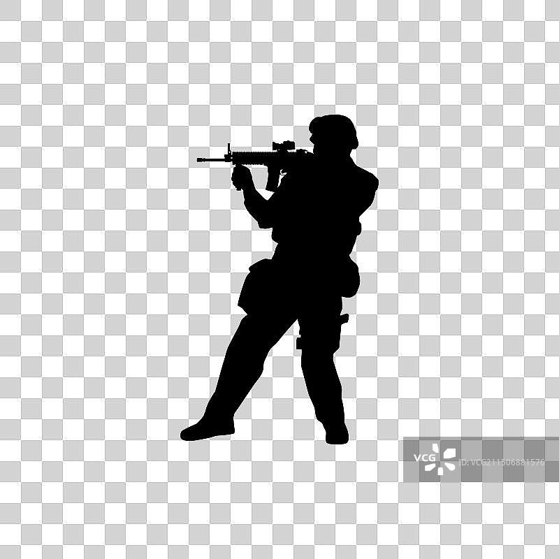 白色背景上的士兵剪影图片素材