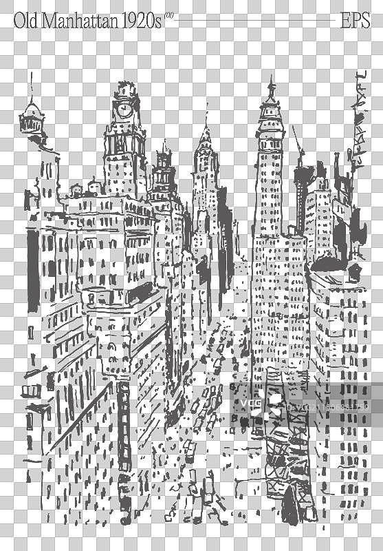 20世纪20年代纽约曼哈顿天际线图片素材