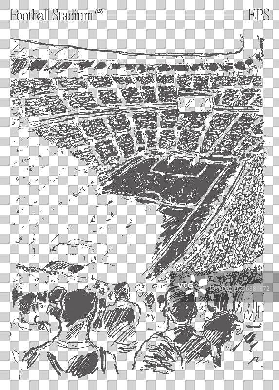 在体育场观看足球比赛的人们图片素材