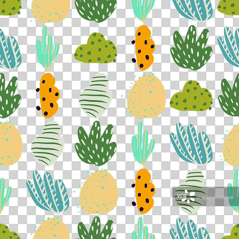 扁平彩色珊瑚无缝图案图片素材